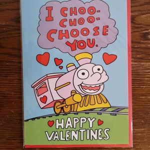 I Choo Choo Scegli te Simpsons Biglietto di San Valentino divertente per lui Per lei / Biglietto di anniversario carino / Per fidanzato, Fidanzata immagine 5