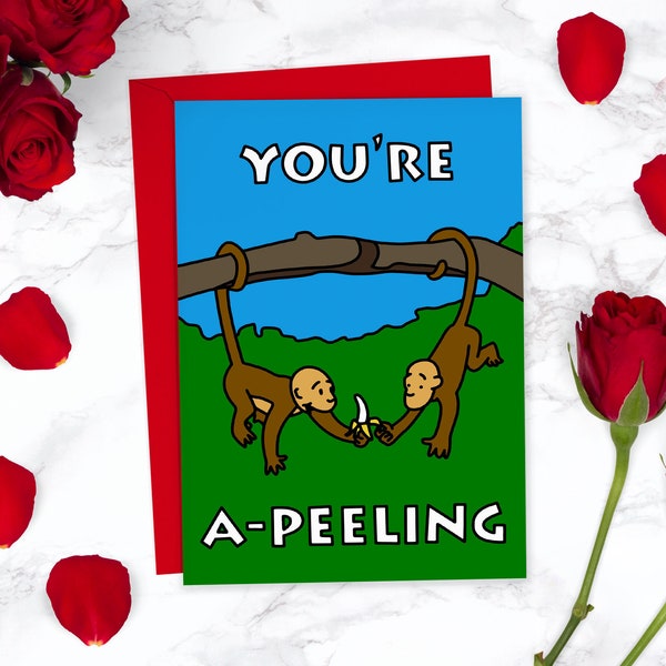 You're A Peeling Funny Simpsons Valentines Day Card For Him For Her | Cute Anniversary Card | For Boyfriend, For Girlfriend