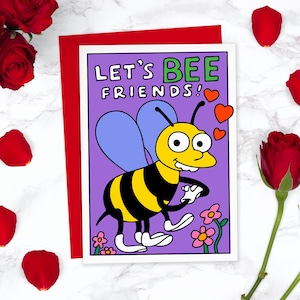 Let's Bee Friends Lustige Simpsons Valentinstag Karte Für Ihn Für Sie | Choo Wähle eine niedliche Jubiläumskarte | Für Freund, Für Freundin