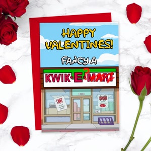 Cartão engraçado do dia dos namorados de Kwik E Mercado R de <br> Lista de Desejos Crie Seu Próprio Produto! Goste de um cartão rude dos namorados de Quicky Quick E Mart de <br> Crie Seu Próprio Produto! Para namorado, para namorada