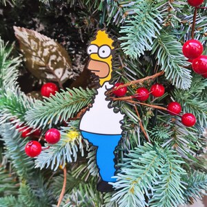 thumbnail interactive-video image 1 of Large Homer Simpson Christmas Bauble – 3D Printed Hanging Decoration – The Simpsons Meme 1 of 3