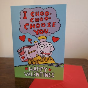 I Choo Choo Choose You Simpsons Funny Valentines Day Card For Him For Her Cute Anniversary Card For Boyfriend, For Girlfriend image 3