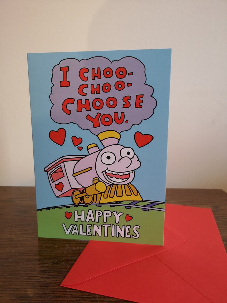 I Choo Choo Choose You Simpsons Funny Valentines Day Card For Him For Her Cute Anniversary Card For Boyfriend, For Girlfriend image 3