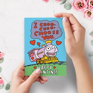 I Choo Choo Scegli te Simpsons Biglietto di San Valentino divertente per lui Per lei / Biglietto di anniversario carino / Per fidanzato, Fidanzata immagine 2