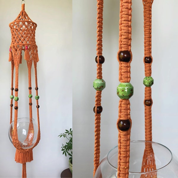 Beaded Plant Hanger Etsy
