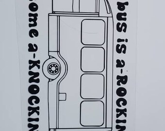 Permanent vinyl decal. Bus rocking