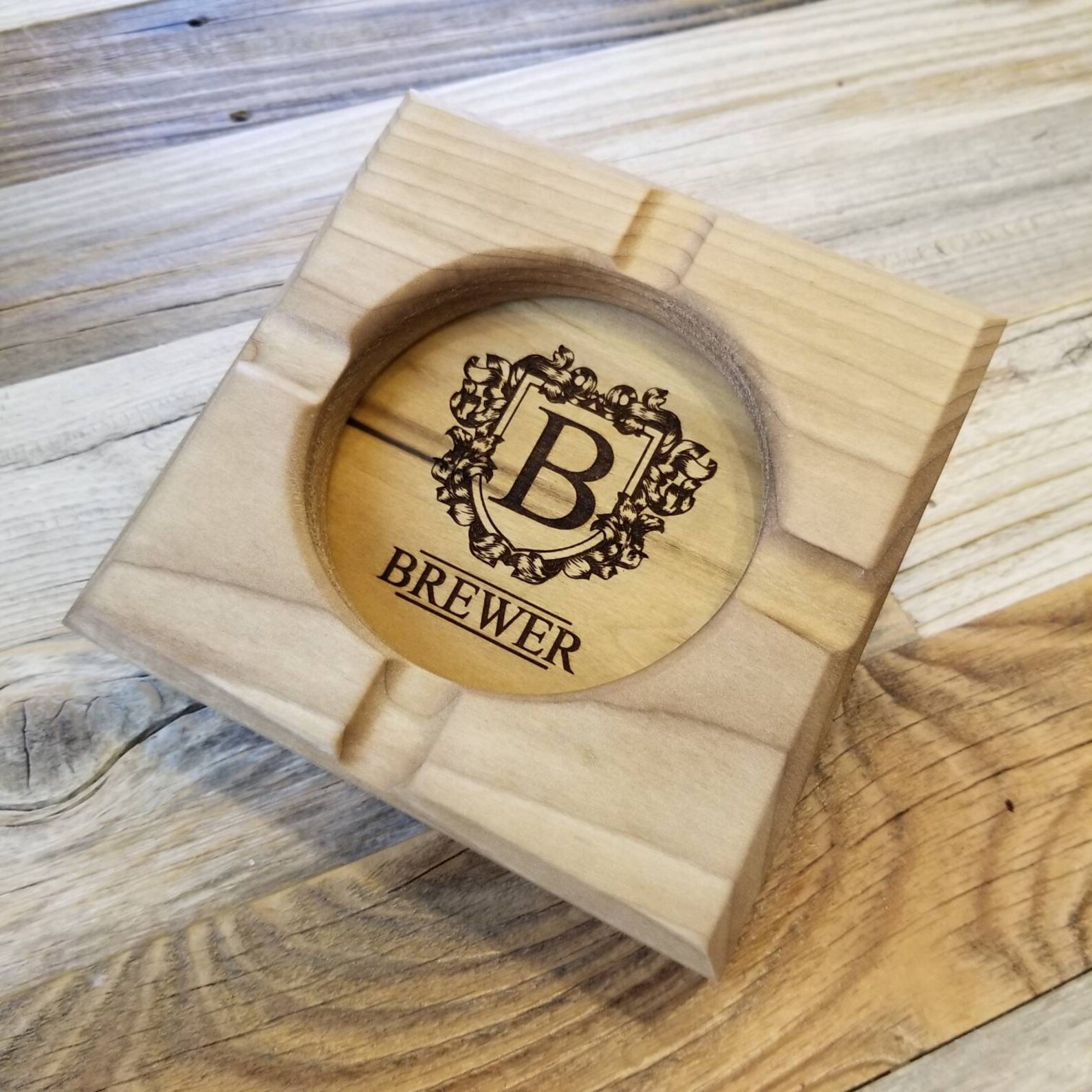 Personalized Cigar Ashtrays Real Hardwood Etsy