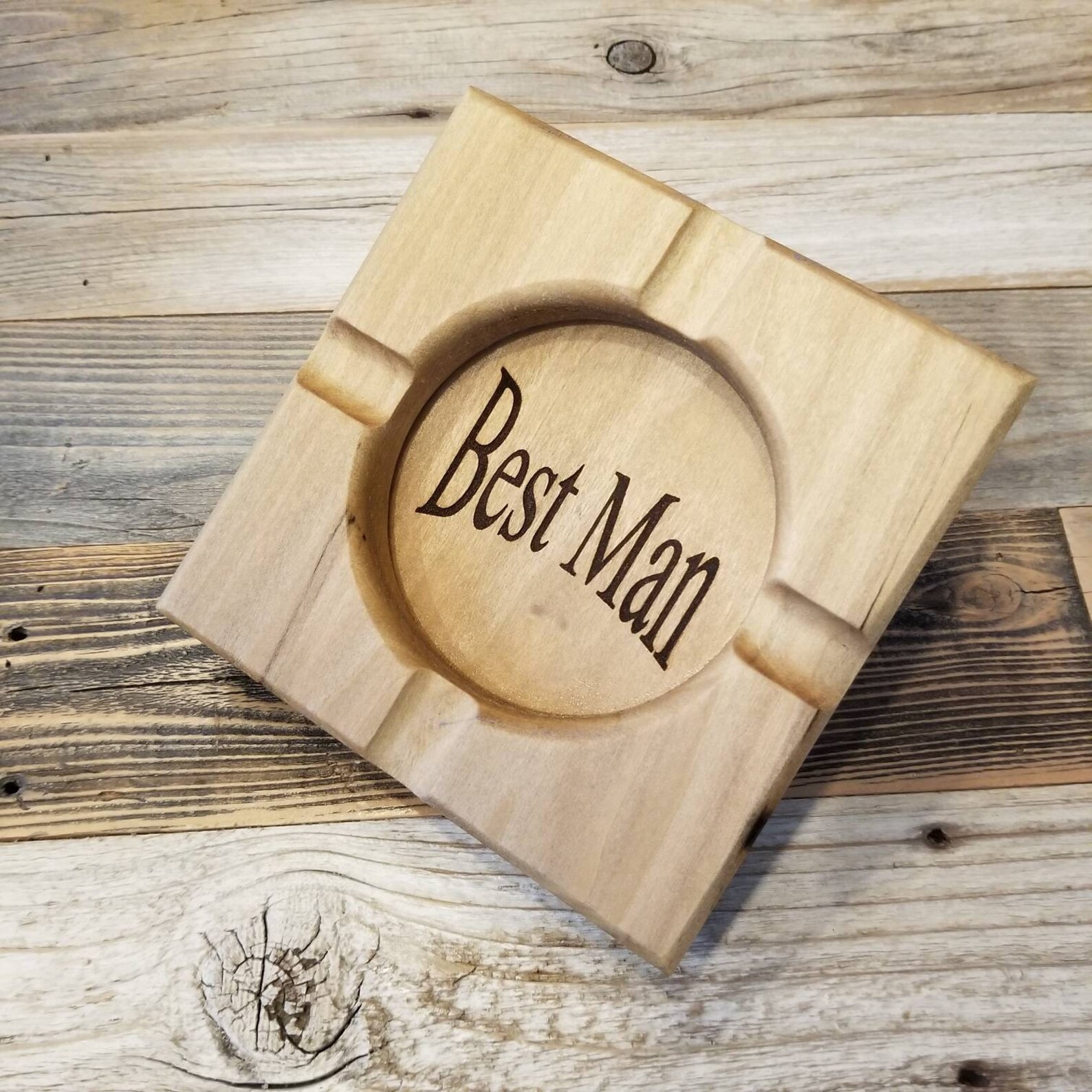 Personalized Cigar Ashtrays Real Hardwood Etsy