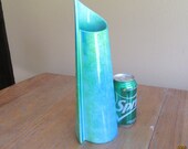 Otagiri Japan MCM Retro Teal Aqua Blue Green Vase Atomic 12 1 2 quot tall Collectible Vintage AS IS