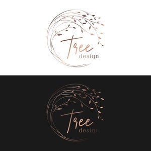 Tree logo, wellness, spa, consulting, boho, skincare, chiropractic, massage, coach logo, circled tree design