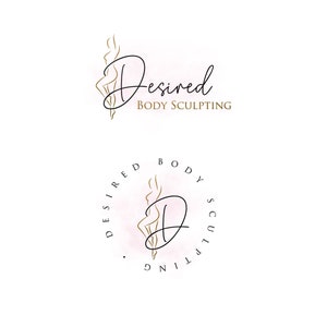 Premade Minimalist Luxury  Logo for Skincare Spa, Beauty studio,  body sculpt, wellness, massage. One line drawing Woman silhouette,