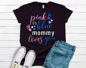 Gender reveal shirt, Pink or blue baby shower shirt, Team boy Team girl, Gender reveal tees, Baby shower shirts, Gender reveal party shirt