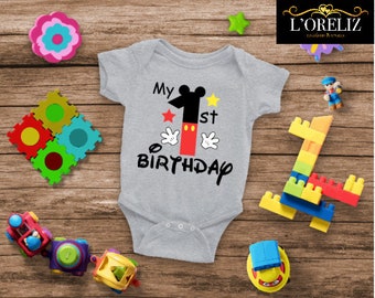 Mi 1er cumpleaños, Camisa de cumpleaños de Disney, Camisas de cumpleaños de Mickey Mouse, Papá del cumpleañero, Mamá del cumpleañero, Camiseta de la familia mouse
