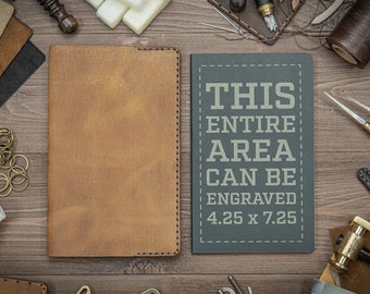 Custom Full-Grain Leather Travel Journal: Refillable Moleskine Notebook