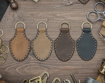 Personalized Leather Keychain: Custom Engraved Shield Key Fob
