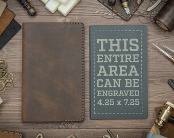 Custom Espresso Leather Travel Journal: Refillable Moleskine Notebook