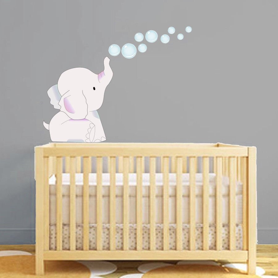 Elephant Chambre Denfant Sticker Bulles Muraux Bebes Lit Etsy