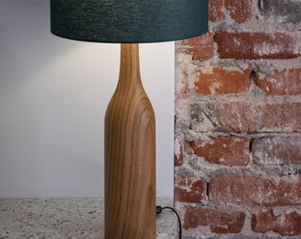 Hand Turned Oak Table Lamp/ Wooden Lamp