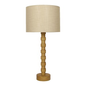 Hand Turned Oak Table Lamp / Wooden Lamp/ Mid Cantury Modern Style / Scandinavian Style image 2