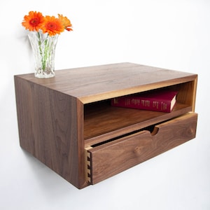 Solid Walnut Floating Nightstand