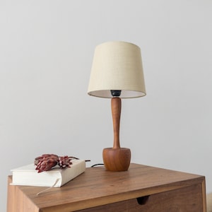 Sculpture teak wood table lamp, Germany 1960s