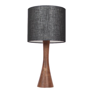 Hand Turned Walnut Table Lamp / Wooden Lamp/ Mid Cantury Modern Style / Scandinavian Style