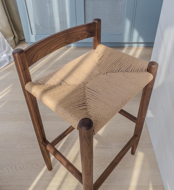 Walnut barstool/counter stool with danish cord