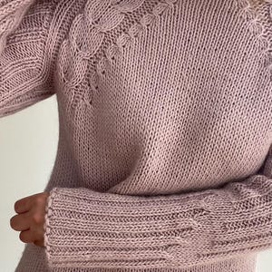 Raglan Sleeve Sweater Pattern  Knitting Tutorial with Photos & Video Instructions Size S-M-L
