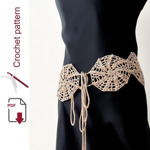 Boho Crochet Belt PDF Pattern - Adjustable Size - Easy for Beginners