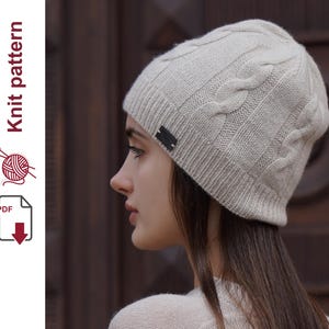 Cable Knit Winter Hat  Pattern (PDF) – Easy Knitting Pattern, Cashmere Beanie Tutorial, Digital Download