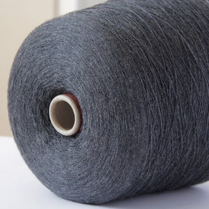100% MERINO yarn on cone, hand knitting, machine knitting, Italian bobbin yarn GRAY MELANGE price per 100 grams