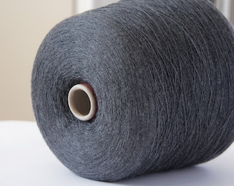 Italian Merino Wool Yarn: Gray Melange Bobbin for Knitting