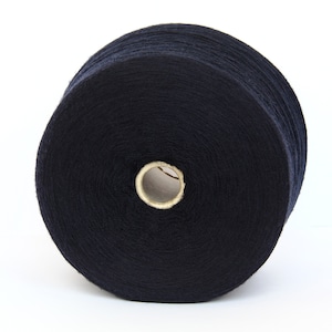 Dark Blue Merino Wool Yarn Cone: Italian Knitting Weaving Crochet Thread