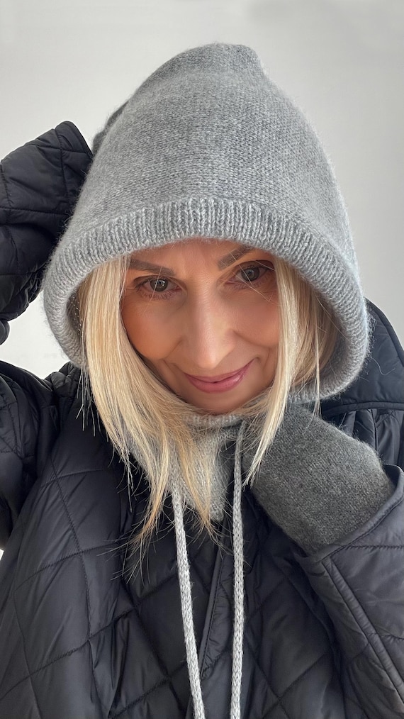 Cashmere Balaclava Knitting Pattern: Scandinavian Knit Hood PDF Download