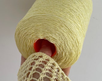 Yellow Cotton Yarn on Cone: Italian Knitting Yarn