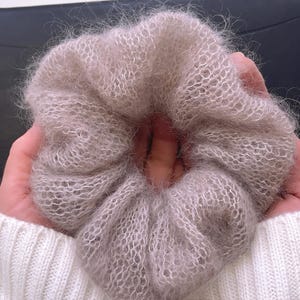 Minimalist mohair scrunchie handmade accessory