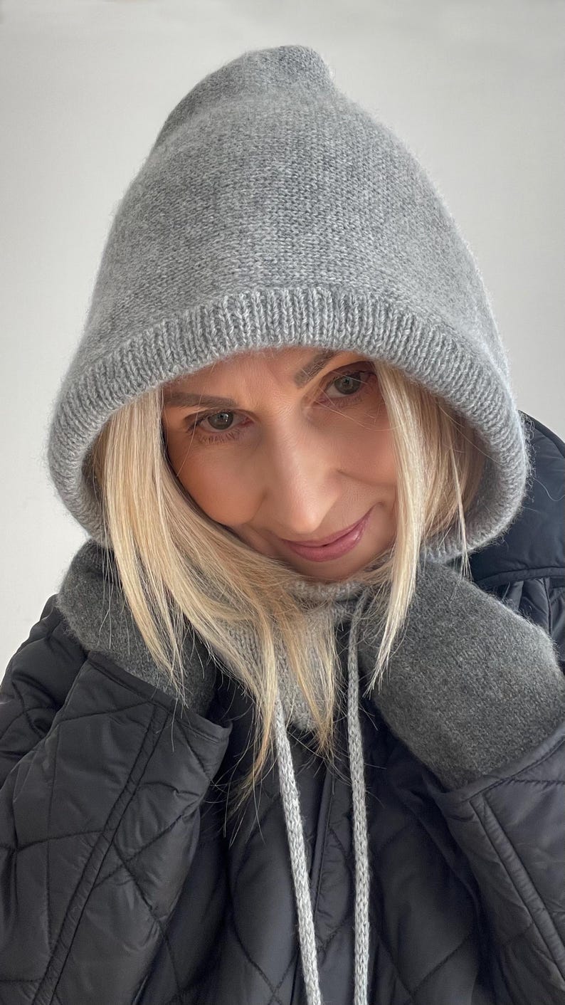 Cashmere Hood Knitting Pattern (PDF Guide) – Size 55–57 cm