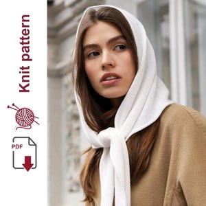 Knitting Pattern -Triangle Scarf Knitting Pattern, Knit Kerchief Pattern - Beginner Knit Pattern Knit Bandana Scarf Knit Pattern Headscarf