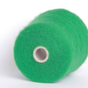 Kid Mohair Green Lace Yarn: Italian Knitting Fiber