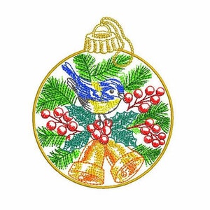 Christmas Ball Machine Embroidery Design 3 SIZES, Cute Xmas Toy Digital Embroidery File, Christmas Baubles Machine Embroidery File.