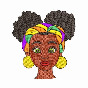 Afro Girl Machine Embroidery Design 3 SIZES, Black Baby Girl Portrait, American American Black Girl Magic, Young Lady, Instant Download File