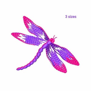 Dragonfly Machine Embroidery Design 3 SIZES, Flying Dragonfly Digital Embroidery File, Summer Insect  Embroidery, Cute Dragonfly Embroidery.