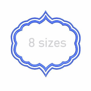 Monogram Frame Machine Embroidery Design - 8 SIZES, Decorative Label Embroidery File, Digital Frame for Initials, Elegant Border Design!