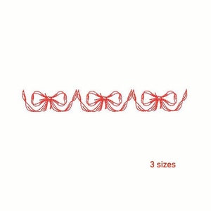 Bows Border Machine Embroidery Design 3 SIZES, Ribbon Bow Ornament Digital Embroidery File, Cute Bowknots Embroidery File, Bow Embroidery.