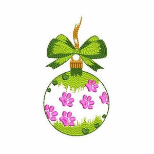 Christmas Ball Machine Embroidery Design 3 SIZES, Cute Xmas Toy Digital Embroidery File, Christmas Baubles Machine Embroidery File.