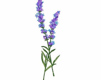 Lavender Machine Embroidery Design 5 SIZES, Purple Lavender Flowers, Beautiful Flower Branches, Clothing Decoration, Instant Download File.