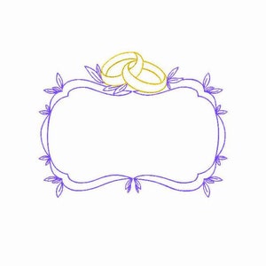 Wedding Frame Machine Embroidery Design 5 SIZES, Monogram Frame Digital Embroidery File, Wedding Frame for Monogram Machine Embroidery File.