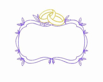 Wedding Frame Machine Embroidery Design 5 SIZES, Monogram Frame Digital Embroidery File, Wedding Frame for Monogram Machine Embroidery File.