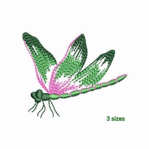 Dragonfly Machine Embroidery Design 3 SIZES, Flying Dragonfly Digital Embroidery File, Summer Insect  Embroidery, Cute Dragonfly Embroidery.