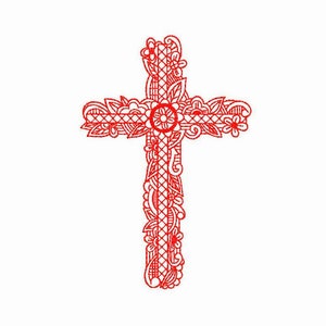 Holy Cross Machine Embroidery Design 4 SIZES, Christian Cross Digital Embroidery Design, Religious Cross Machine Embroidery File.